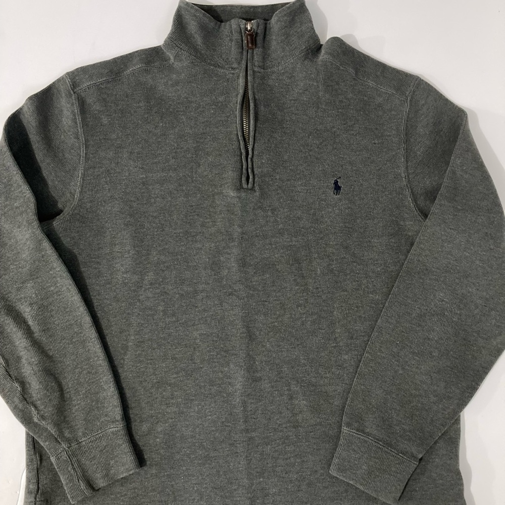 Mens Polo Ralph Lauren 1/4 Zip Sweater Gray Size Small